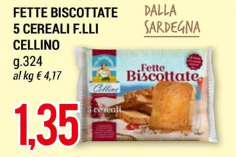 Hardis FETTE BISCOTTATE 5 CEREALI F.LLI CELLINO g.324 offerta