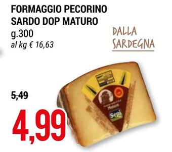 Hardis FORMAGGIO PECORINO SARDO DOP MATURO g.300 offerta