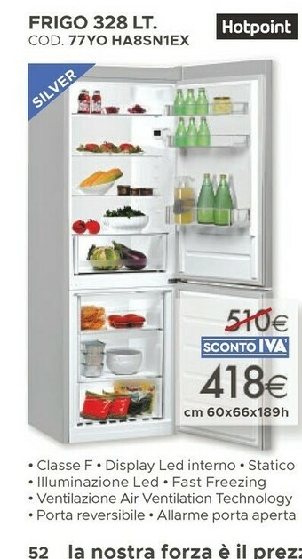 Mondo Convenienza Hotpoint 77YO HA8SN1EX Frigo 328lt offerta