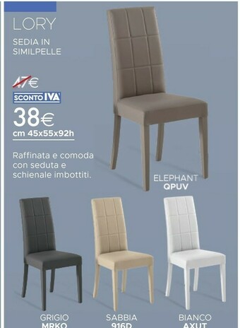 Mondo Convenienza Sedia In Similpelle offerta