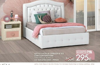 Mondo Convenienza Letto Lucilla 1 Piazza E 1/2 Con Contenitore offerta