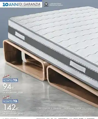 Materasso Singolo Cm 80x190x25h