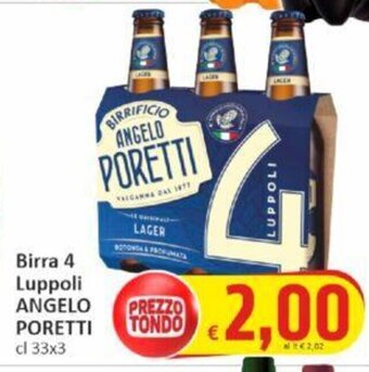 Paghi Poco Birra 4 Luppoli ANGELO PORETTI cl 33x3 offerta
