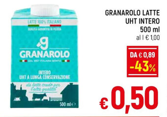 A&O GRANAROLO LATTE UHT INTERO 500 ml offerta