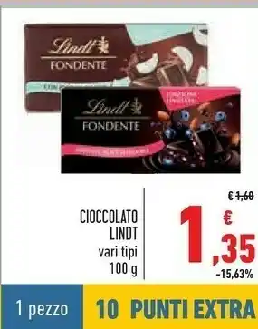 Conad Lindt Cioccolato Amaro Extra 100 G(ml) offerta