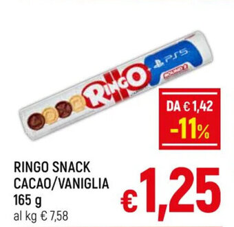 A&O RINGO SNACK CACAO/VANIGLIA 165 g offerta