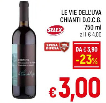 A&O LE VIE DELL'UVA CHIANTI D.O.C.G. 750 ml offerta