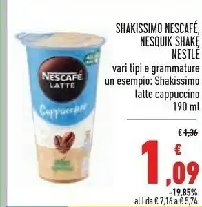 Conad Nescafé Shakissimo Latte Cappuccino offerta