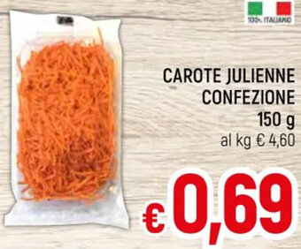 A&O CAROTE JULIENNE CONFEZIONE 150 g offerta