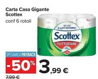 Carrefour Scottex Carta Casa Gigante offerta