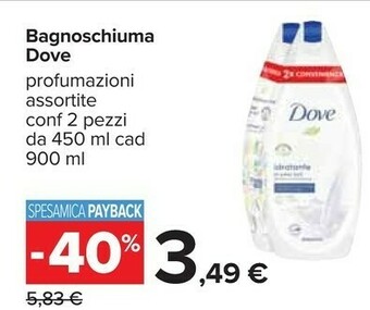 Carrefour Dove Bagnoschiuma offerta