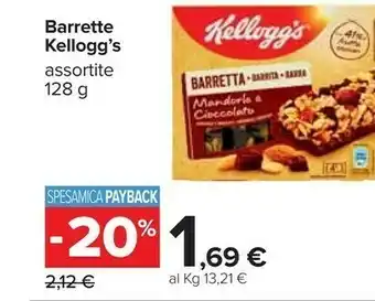 Carrefour Kellogg's - Barretta Mandorle e Cioccolato 128 g(ml) offerta