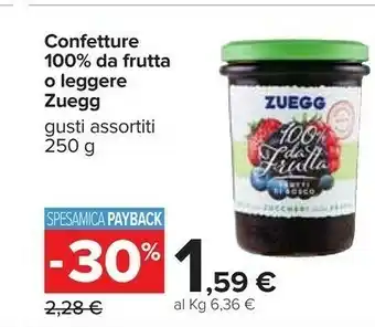 Carrefour Zuegg Zuegg - Frutti di Bosco 100% da Frutta 250 g(ml) offerta