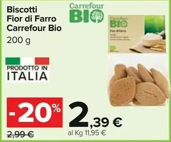 Carrefour Carrefour Bio Biscotti Fior Di Farro Bio offerta