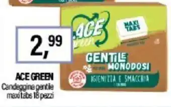 Caddy's ACE GREEN Candeggina gentile mexitabs 18 pezzi offerta