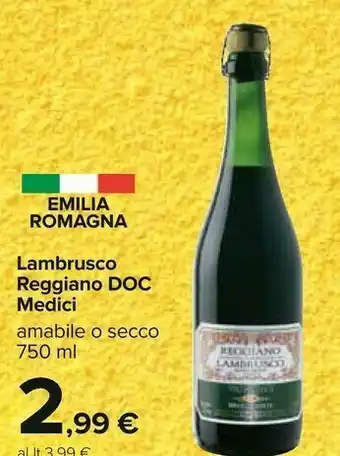 Medici Lambrusco Reggiano Amabile DOC 750 Ml
