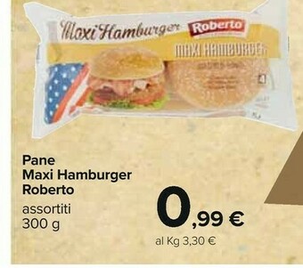 Carrefour Roberto Pane Maxi Hamburger offerta