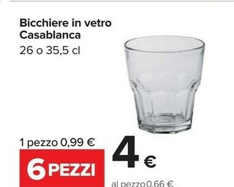 Carrefour Casablanca Bicchiere In Vetro offerta