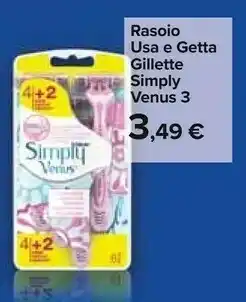 Carrefour Gillette Rasoio Usa E Geta Simply Venus 3 offerta
