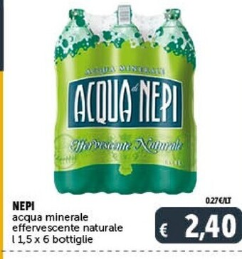 Acqua di nepi acqua minerale effervescente naturale
