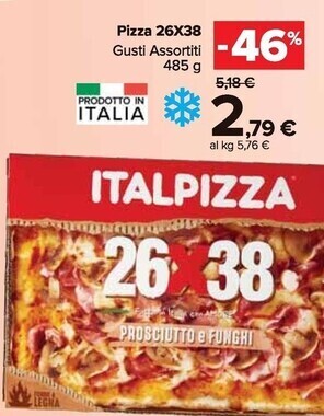 Carrefour Market Italpizza pizza 26x38 offerta