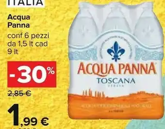 Carrefour Acqua Panna Toscana - Acqua Minerale Naturale 9000 G(ml) offerta