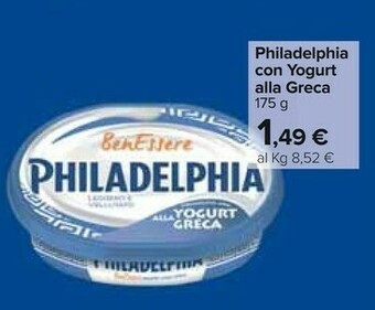 Carrefour Mondelez Philadelphia Benessere Preparato Con Yogurt Alla Greca 175 G(ml) offerta