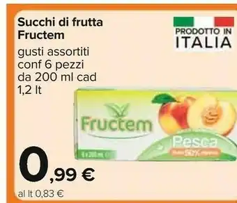 Carrefour Fructem Succo E Polpa Di Albicocca Frutta 40% Minimo 1200 G(ml) offerta