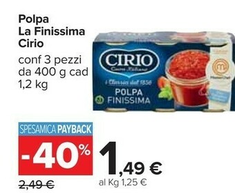 Carrefour Cirio La Finissima Polpa 1200 G(ml) offerta