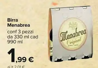 Carrefour Menabrea Birra 330 G(ml) offerta