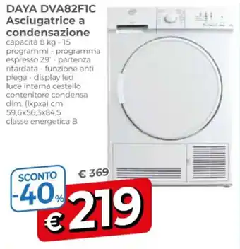 A&O DAYA DVA82F1C Asciugatrice condensazione a offerta