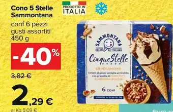 Carrefour Sammontana Cono Al Cioccolato E Al Latte Fondente 5 Stelle 450 G(ml) offerta