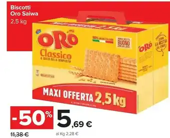 Carrefour Saiwa Oro Classico Il Gusto Della Semplicità offerta