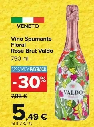 Carrefour Valdo Vino Spumante Floral Rose Brut 750 Ml offerta