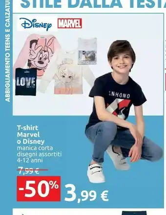 Carrefour T-shirt Disney/ Marvel offerta