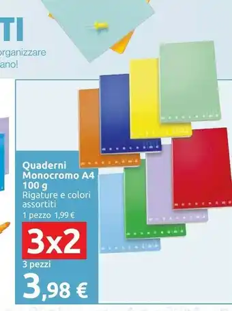 Carrefour Monocromo Quaderni A4 offerta