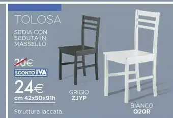 Mondo Convenienza Tolosa Sedia Con Seduta Massello offerta
