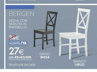 Bergen Sedia Con Seduta In Massello