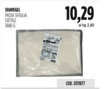 Carico Cash & Carry SOAVEGEL PASTA SFOGLIA SOTTILE 3680 G offerta