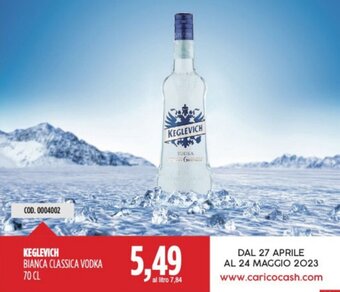 KEGLEVICH BIANCA CLASSICA VODKA 70 CL