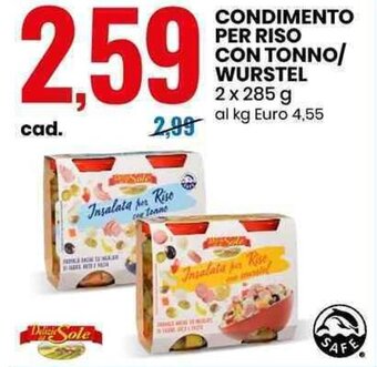 Eurospin CONDIMENTO PER RISO CON TONNO/ WURSTEL 2 x 285 g offerta