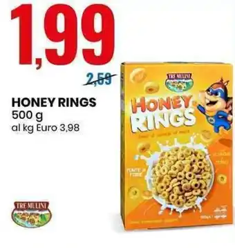 Eurospin TRE MULINI HONEY RINGS 500 g offerta