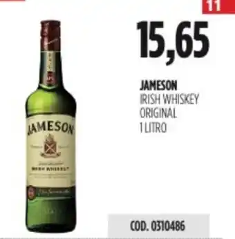 JAMESON IRISH WHISKEY ORIGINAL 1 LITRO
