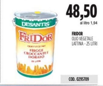 Carico Cash & Carry FRIDOR OLIO VEGETALE LATTINA -25 LITRI offerta