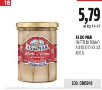 Carico Cash & Carry AS DO MAR FILETTI DI TONNO ALL'OLIO DI OLIVA 400 G offerta