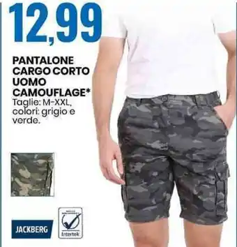 JACKBERG PANTALONE CARGO CORTO UOMO CAMOUFLAGE* Taglie: M-XXL