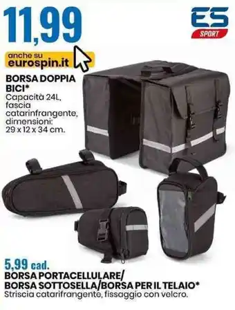 Eurospin ES SPORT BORSA DOPPIA BICI* Capacità 24L offerta