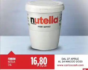 Carico Cash & Carry FERRERO NUTELLA 3 KG offerta