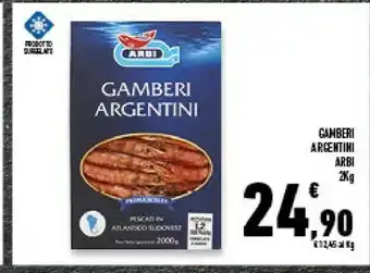 Conad Superstore Arbi - Gamberi Argentini Interi Congelati 2000 G(ml) offerta