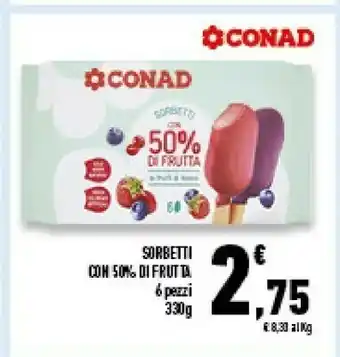 Conad Superstore Conad - Sorbetti Ai Frutti Di Bosco 330 G(ml) offerta